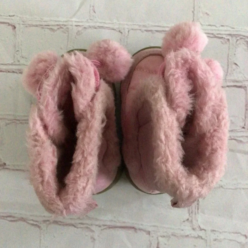 Faded Glory Pink Pommy Faux Fur Winter Boots - Size 3